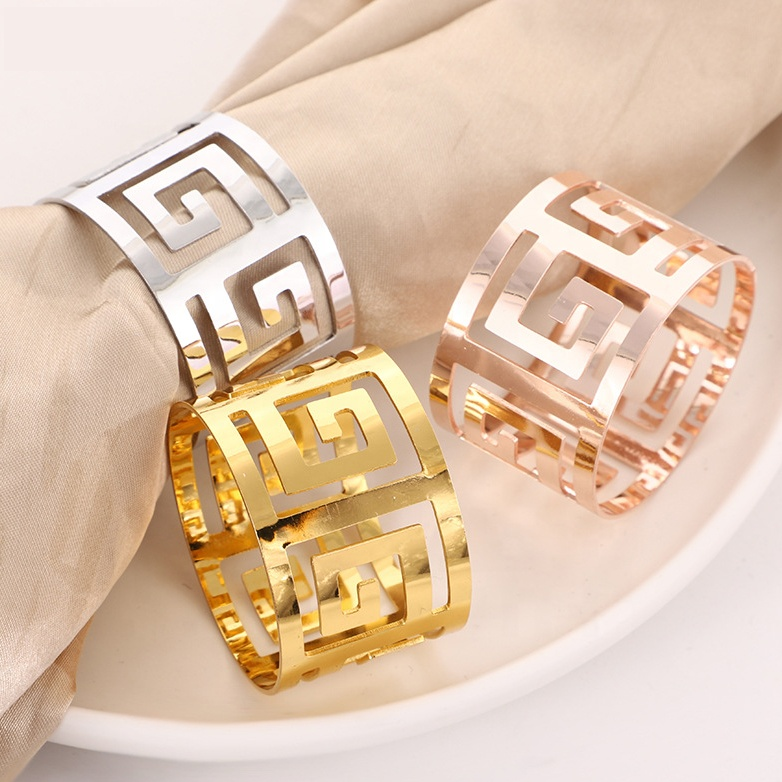 Rond de Serviette - Geometric 2 - Argenté ou Doré
