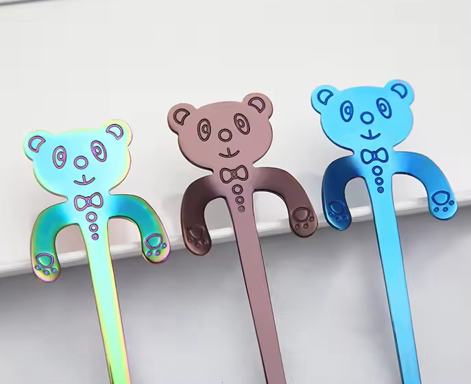 Cuillère Ourson - Pour le Thé, le Café ou le Dessert - 4 Couleurs