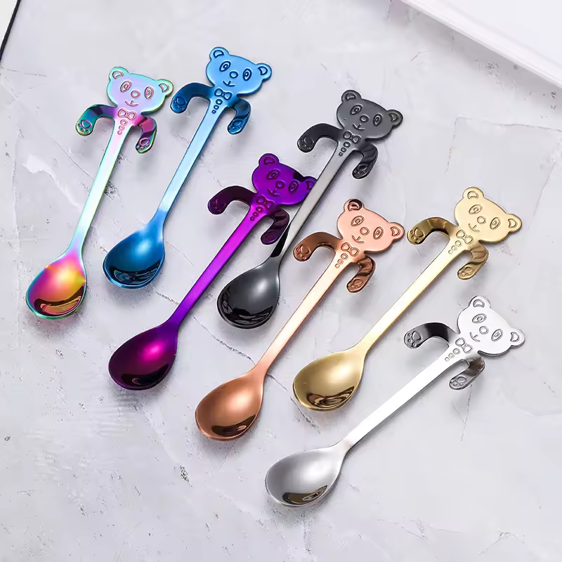 Cuillère Ourson - Pour le Thé, le Café ou le Dessert - 4 Couleurs