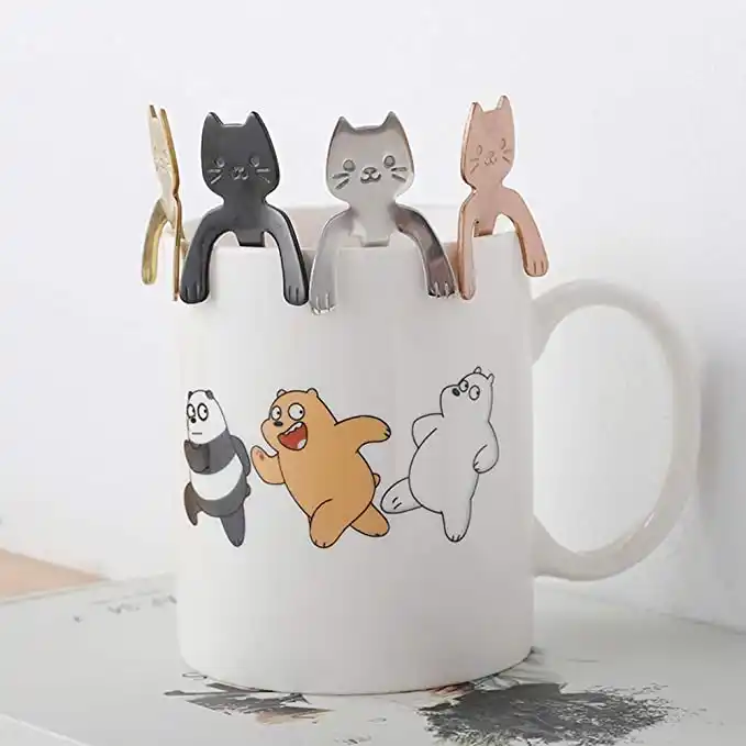 Cuillère Chat - Pour le Thé, le Café ou le Dessert - 4 Couleurs