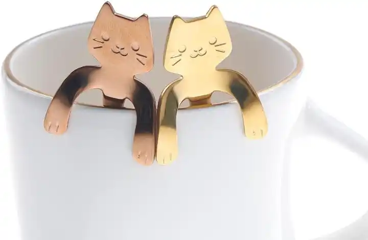 Cuillère Chat - Pour le Thé, le Café ou le Dessert - 4 Couleurs