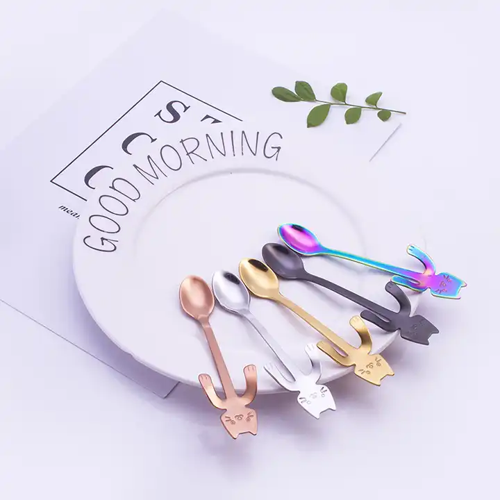 Cuillère Chat - Pour le Thé, le Café ou le Dessert - 4 Couleurs