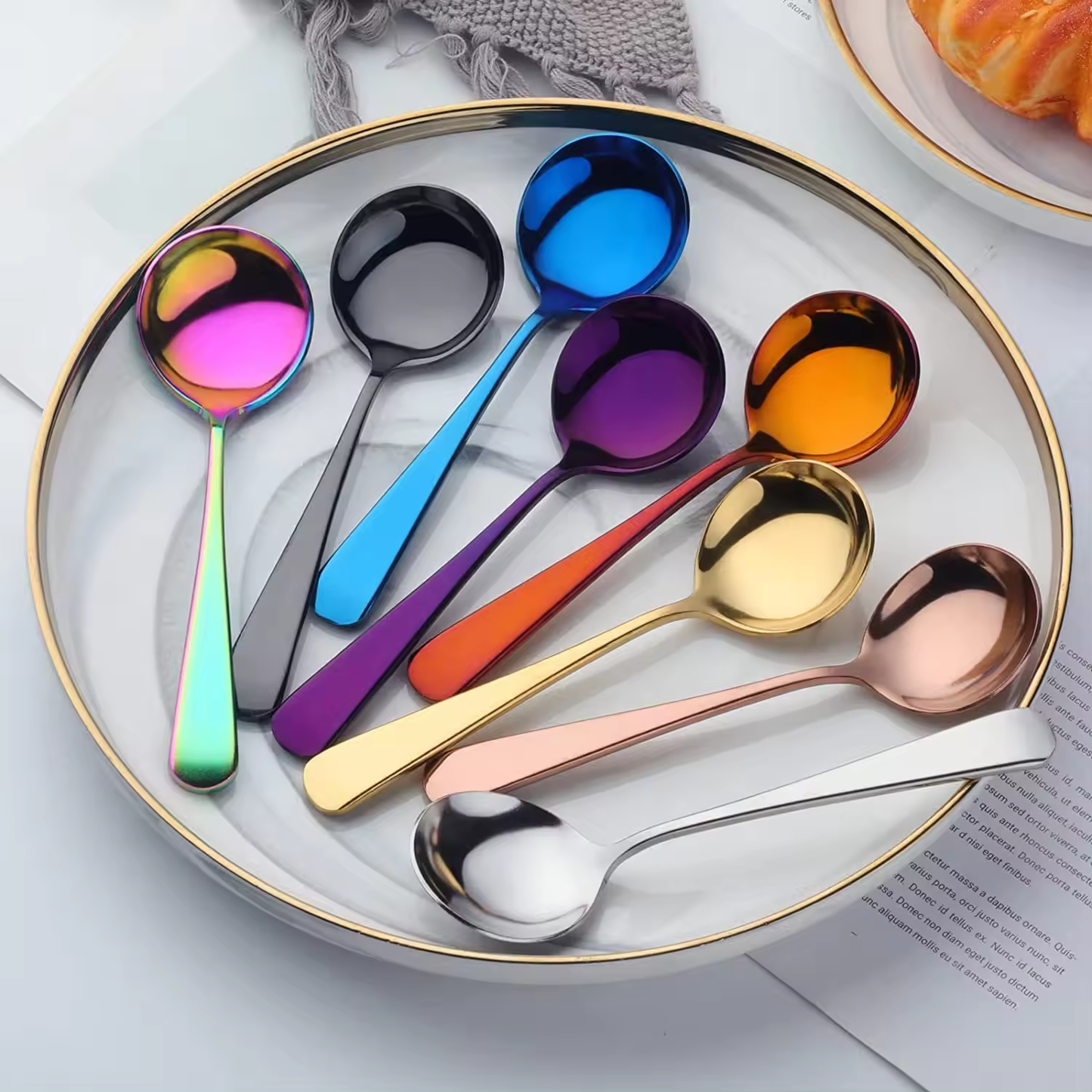 Cuillère 'Cupping' - 10 couleurs- Dessert, thé, café ou petit-déjeuner