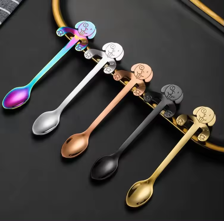 Cuillère Chien - Pour le Thé, le Café ou le Dessert - 4 Couleurs