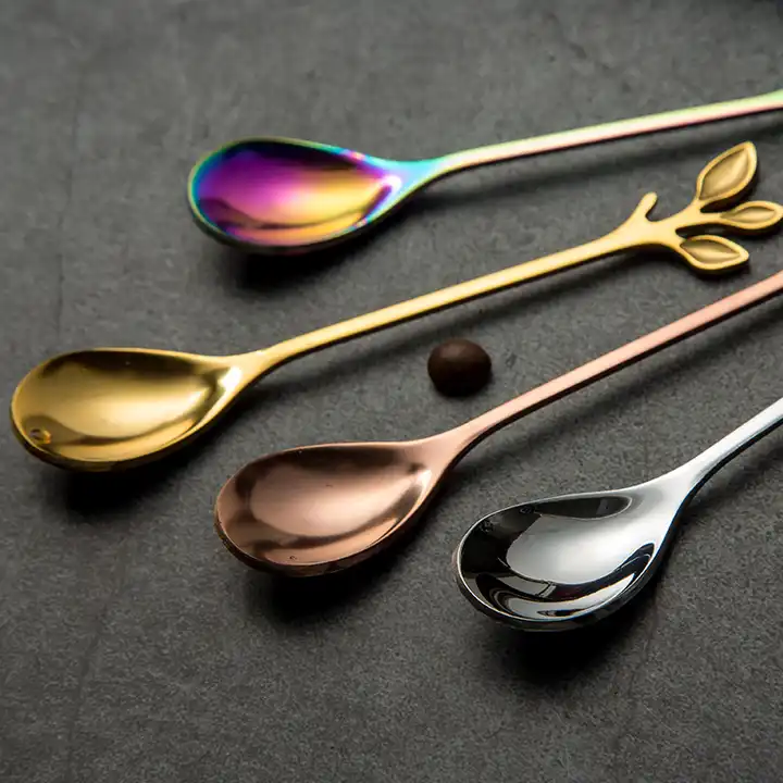 Cuillère Feuille - Pour le thé, le café ou les desserts - 4 couleurs