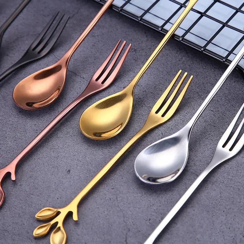 Fourchette Brin d'Olivier - Pour apéritifs, tapas ou desserts - 4 couleurs