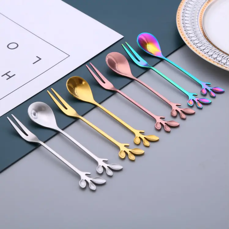 Fourchette Brin d'Olivier - Pour apéritifs, tapas ou desserts - 4 couleurs