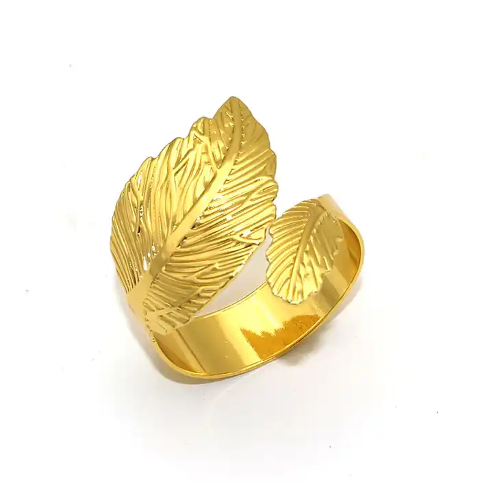 Rond de Serviette - Big Leaf - Argenté ou Doré