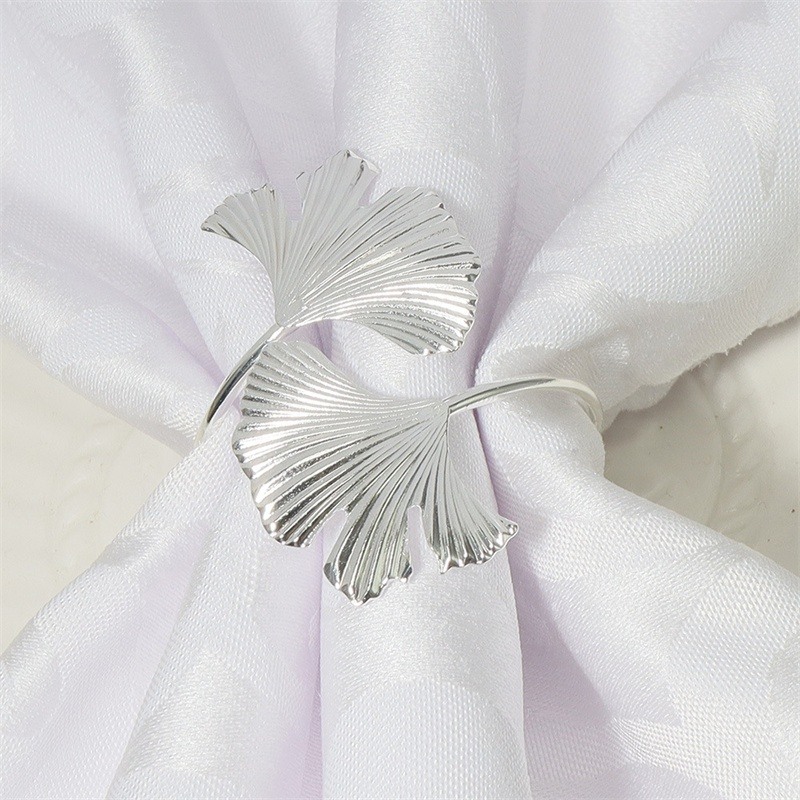 Rond de Serviette - Ginkgo Leaf - Argenté ou Doré