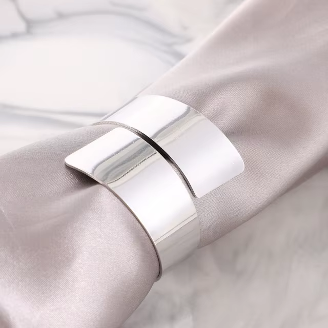 Rond de Serviette - Flat & Round - Argenté ou Doré