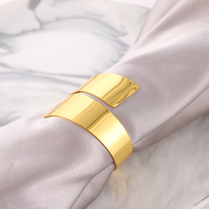 Rond de Serviette - Flat & Round - Argenté ou Doré