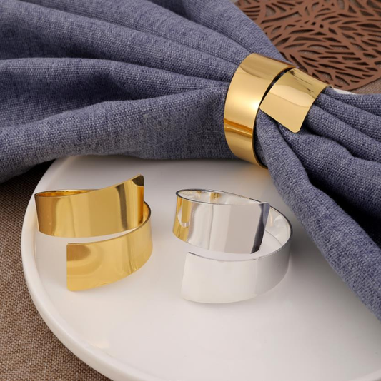 Rond de Serviette - Flat & Round - Argenté ou Doré