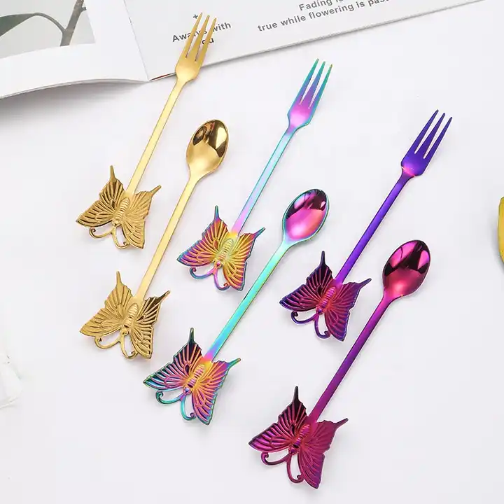 Cuillère Papillon - Pour le thé, le café ou les desserts - 4 couleurs