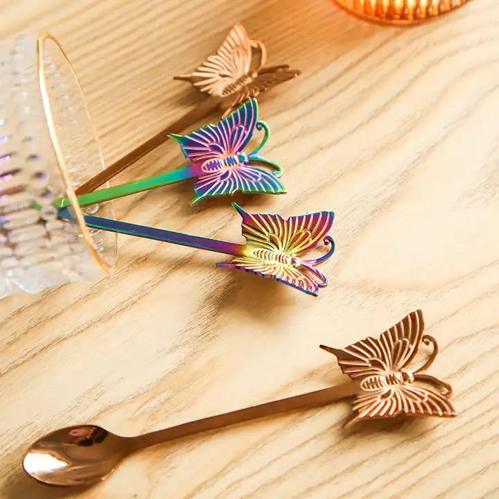 Cuillère Papillon - Pour le thé, le café ou les desserts - 4 couleurs