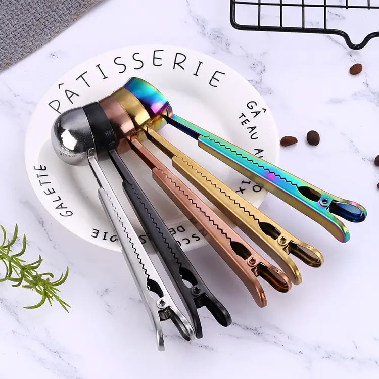 Cuillère/Doseur avec Pince de Fermeture - 5 coloris disponibles