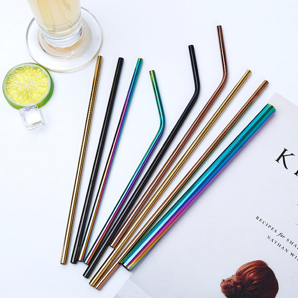 Paille en Inox Classique - Droite ou Courbée - 6 coloris