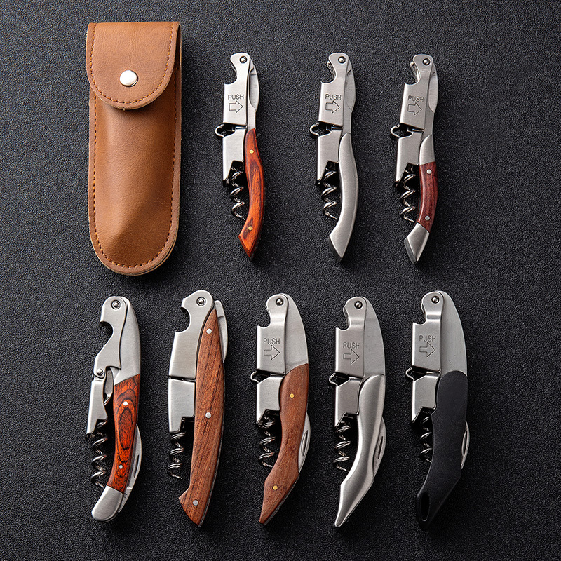 Tire-bouchon luxe dans étui en cuir PU - 6 modèles