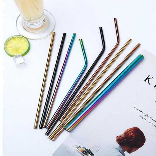 Paille en Inox Classique - Droite ou Courbée - 6 coloris