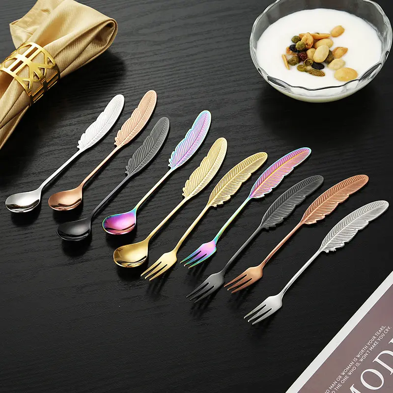 Fourchette Plume - Pour apéritifs, tapas ou desserts - 4 couleurs