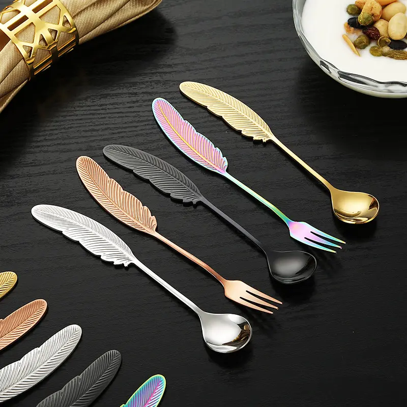 Fourchette Plume - Pour apéritifs, tapas ou desserts - 4 couleurs