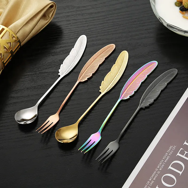 Fourchette Plume - Pour apéritifs, tapas ou desserts - 4 couleurs