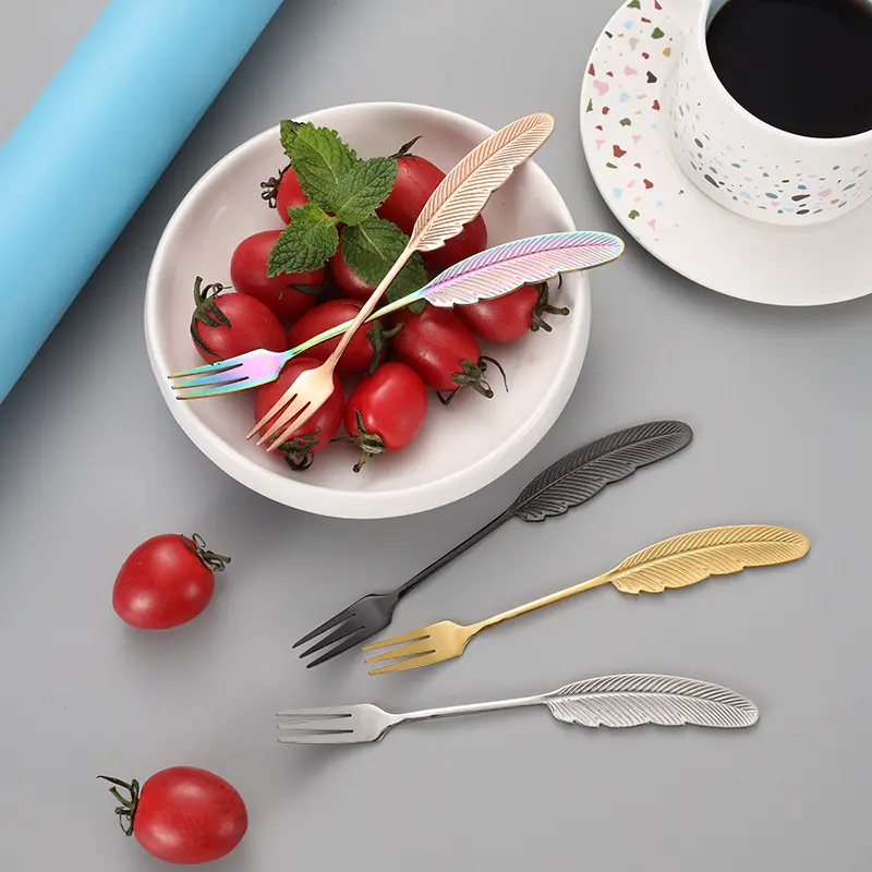 Fourchette Plume - Pour apéritifs, tapas ou desserts - 4 couleurs