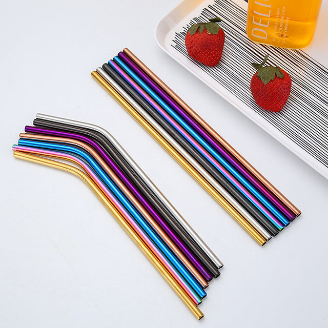Paille en Inox Classique - Droite ou Courbée - 6 coloris