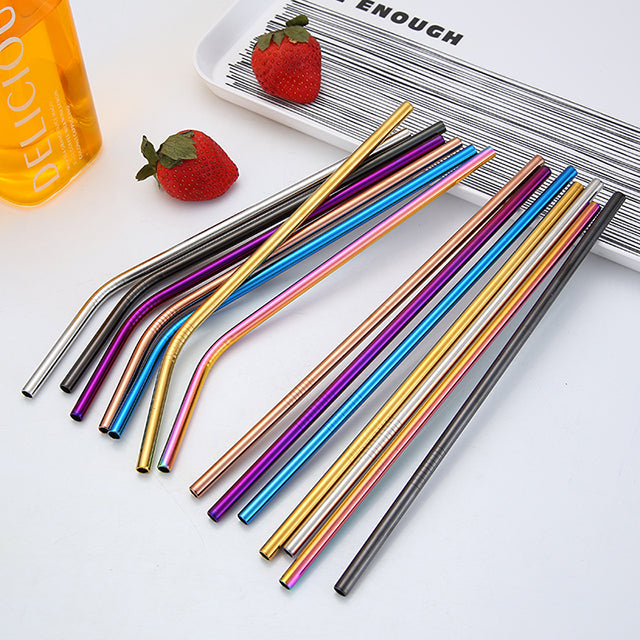 Paille en Inox Classique - Droite ou Courbée - 6 coloris